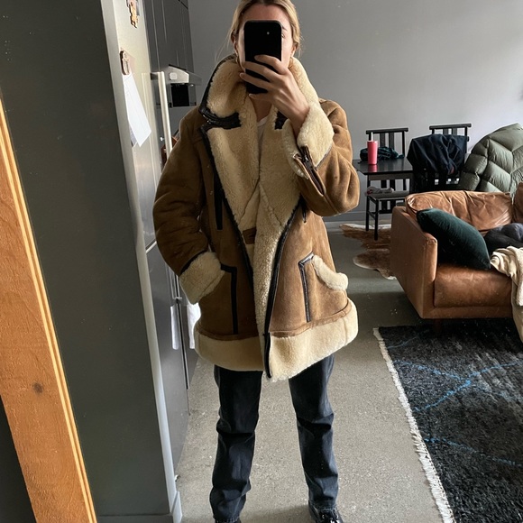 ❌SOLD❌Vintage Shearling Suede Coat - Picture 15 of 16